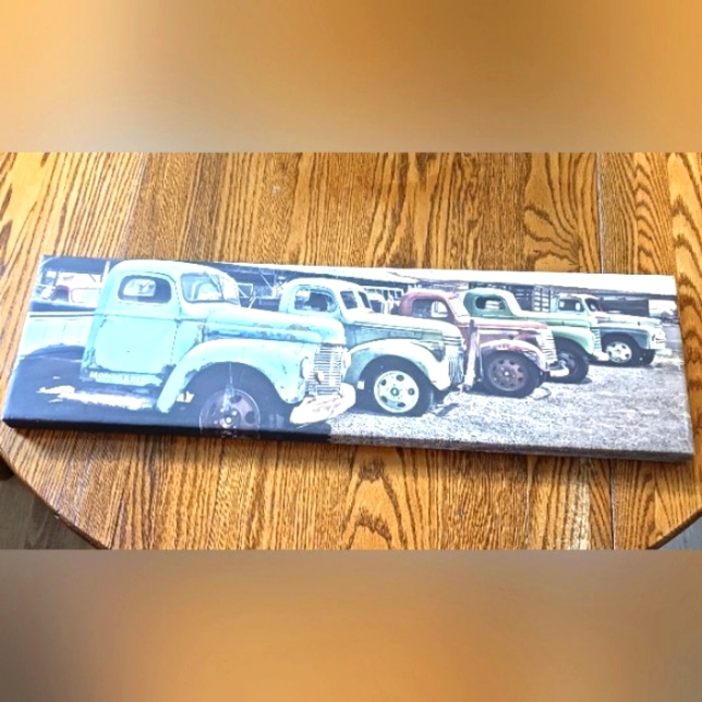 Classic Antique Truck Canvas Picture 28"×8"×1"